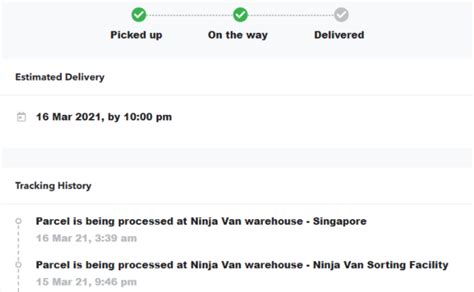ninja van singapore tracking
